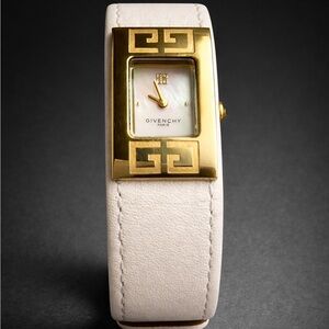 Givenchy Women Watch Swiss Movement Water Resistant White Leather Band